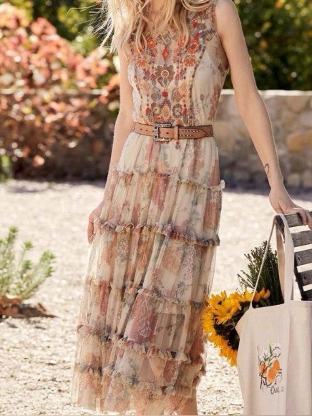 Johnny Was Anaxis Mesh Dress - Sz. L - Picture 9 of 9